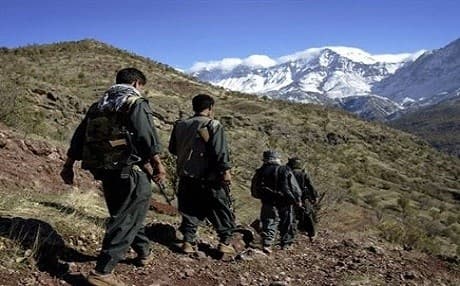 AFP file photo of Kurdish guerrillas on the Iraqi side of the border with Iran.