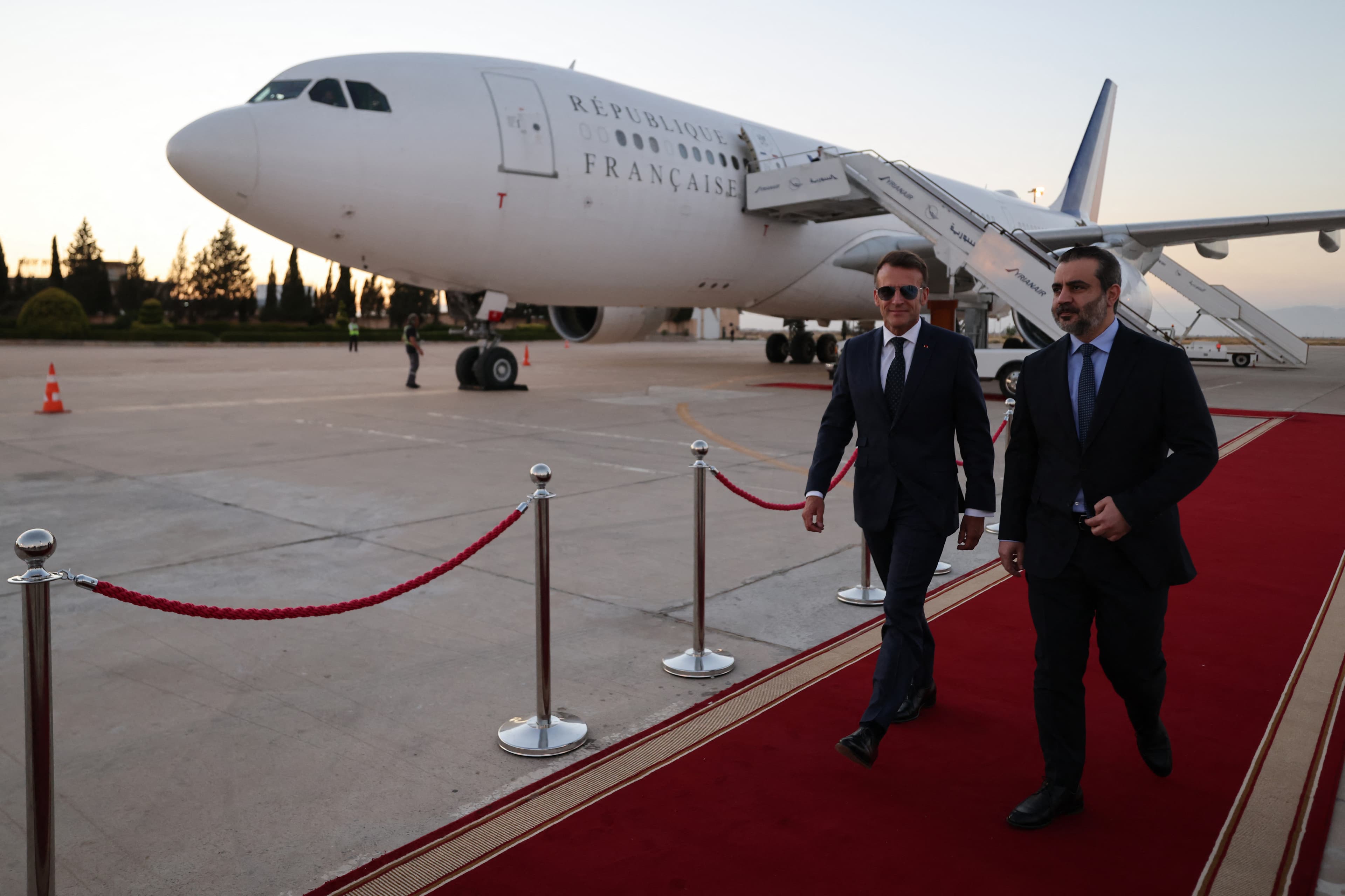 Macron touches down in Damascus in landmark post-Assad visit