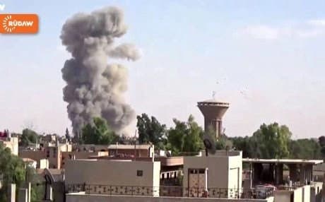 After an attack plumes of smoke rising from Hasaka city at the north east of Syria. Photo: Rudaw
