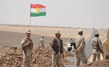 Kurdish Peshmerga soldiers west of Mosul near the Syrian border. Rudaw photo