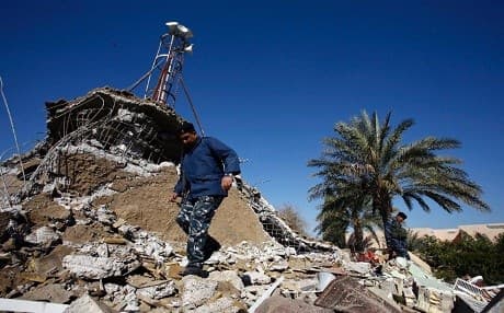Debris at the Al-Fateh near Hilla, about 80 km south of Baghdad on January 4. AFP Photo