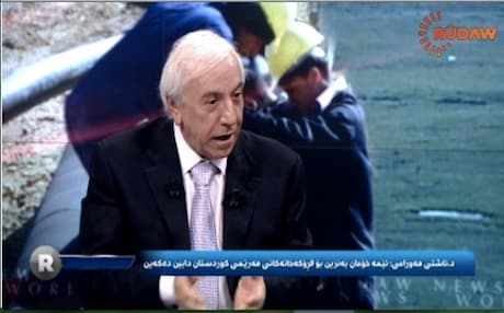 Kurdistan Region's Minister of Natural Resources, Ashti Hawrami speaking to Rudaw TV.