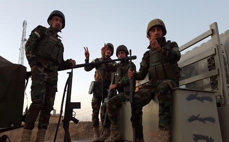 Peshmerga forces launched the offensive before dawn on Sunday. Photo by author.