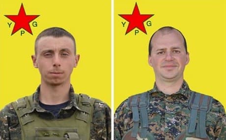 British Dean Carl Evans and Slovenian Martin Gruden, volunteers with the People’s Protection Units, were killed in the operation to liberate Manbij. Photo: YPG