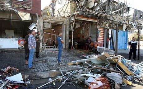 AFP file photo of the aftermath of a bombing in Baghdad early this year.