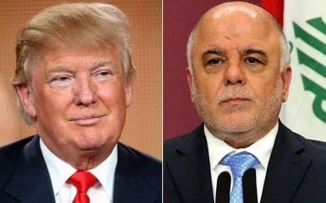 President-elect Donald Trump (L) and the Iraqi Prime Minister Haider Al-Abadi (R)