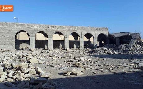 As the first media, Rudaw cameras capture trails of destruction inside Nabi Younis Shrine after it was bombed by ISIS in 2014 and recaptured by Iraqi forces on January 16, 2016.