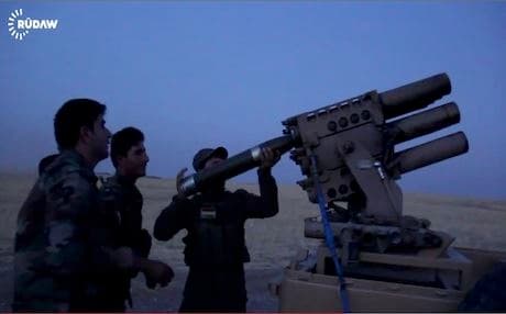 Kurdish forces pounding ISIS positions near the Mosul dam.