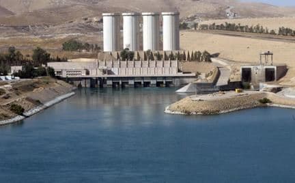 AFP file photo of the Mosul dam, where US and Peshmerga forces are fighting Islamic State armies for control.