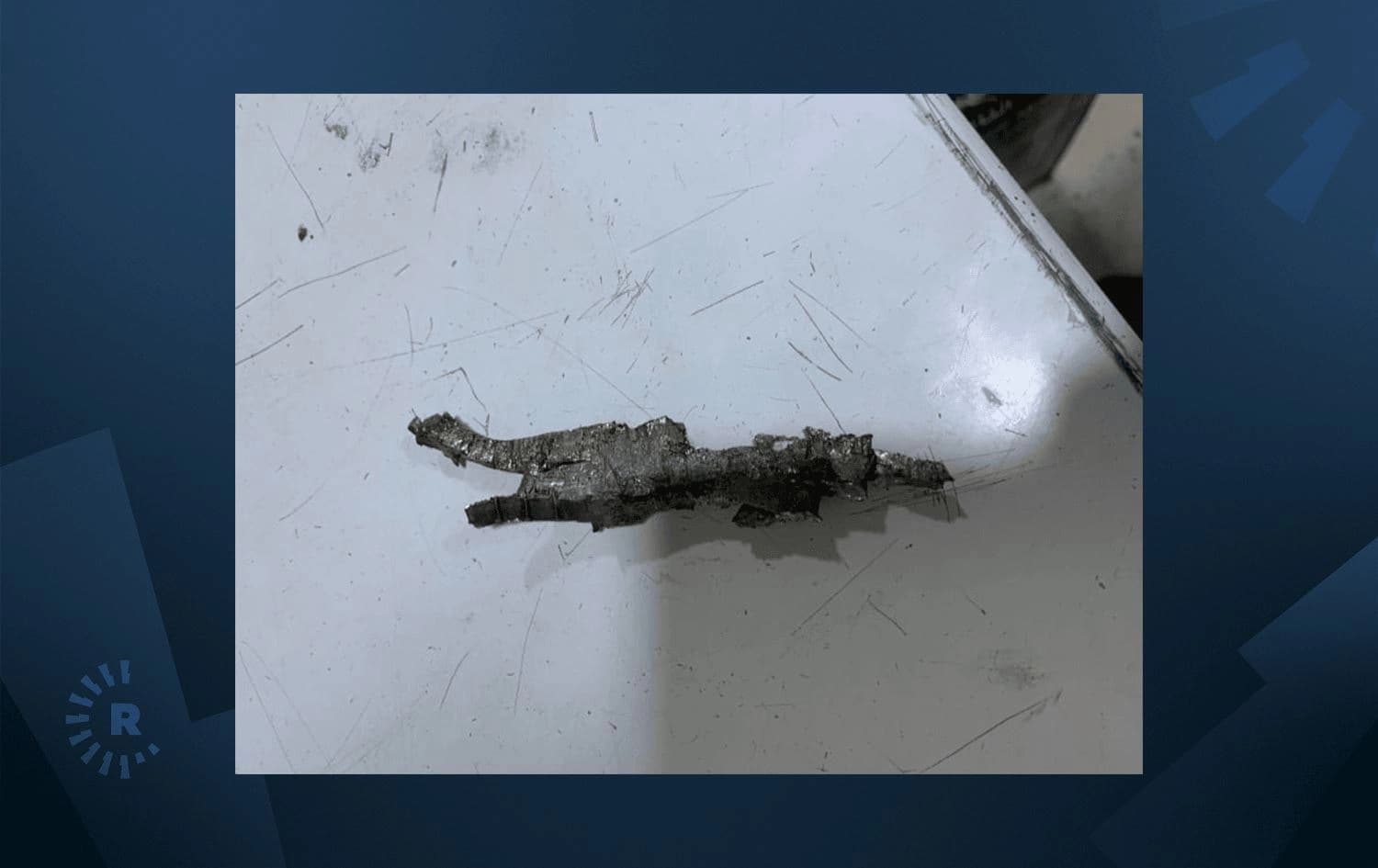 Shrapnel from suspected Turkish shelling in Duhok on March 2, 2022. Photo: Submitted