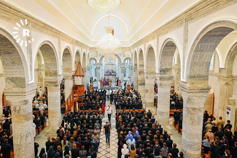 The aftermath of the massive fire inside a wedding hall in Nineveh's Hamdaniya district on September 26, 2023. Photo: Rudaw/screengrab