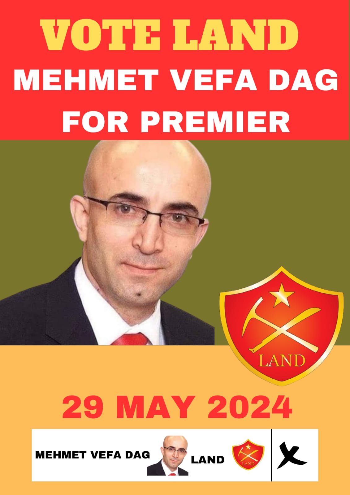 Foto: Kürt siyasetçi Mehmet Vefa Dağ'ın seçimde kullandığı poster