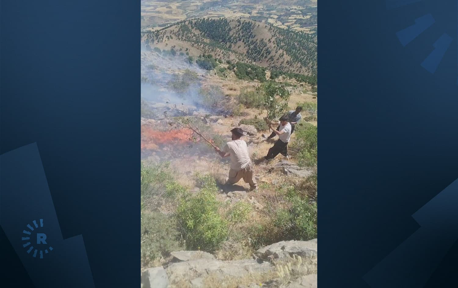ئاگر لە شاخی پیاوێنی بانە کەوتەوە و دوو ژینگەپارێز بریندار بوون