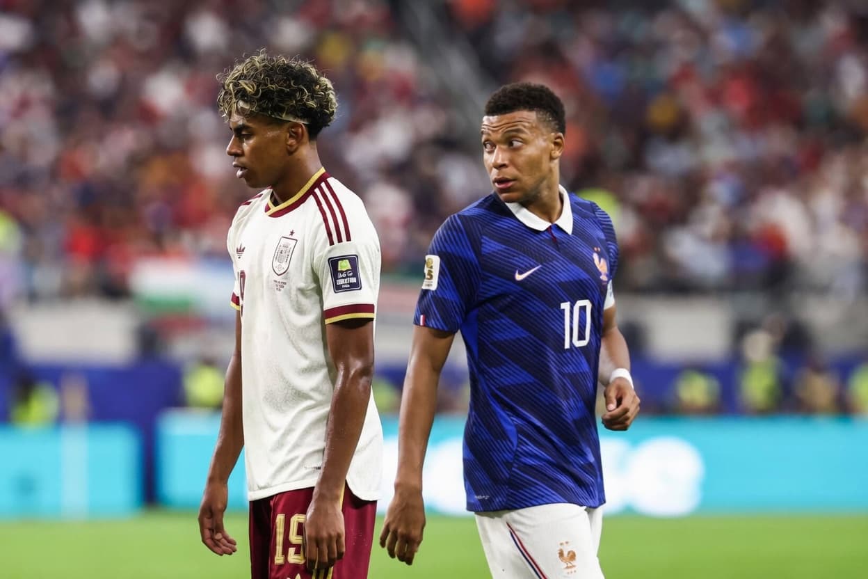 Lamine Yamal û Kylian Mbappe / Wêne: AFP