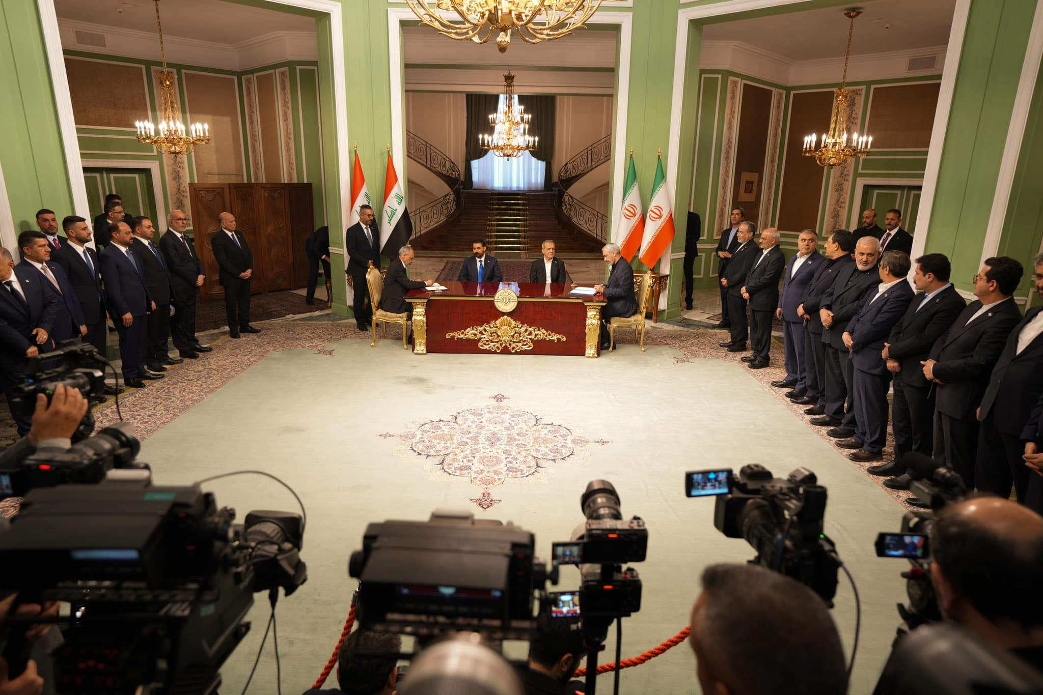 Iraqi PM Zaidi holds 'expanded talks' in Tehran, oversees signing of four deals with Iran