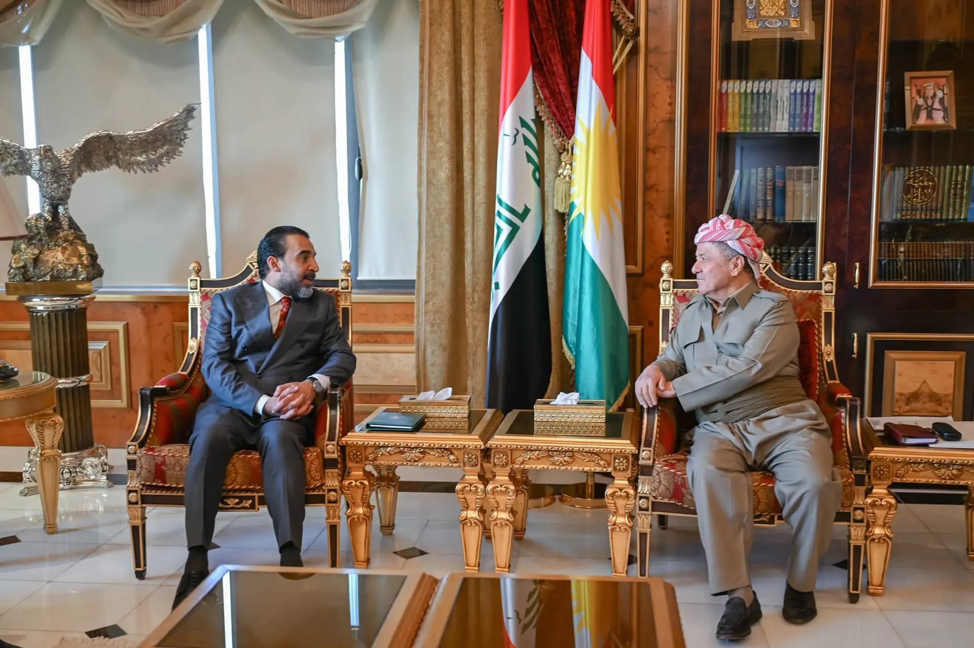 Serok Barzanî bi Mihemed Helbûsî re civiya