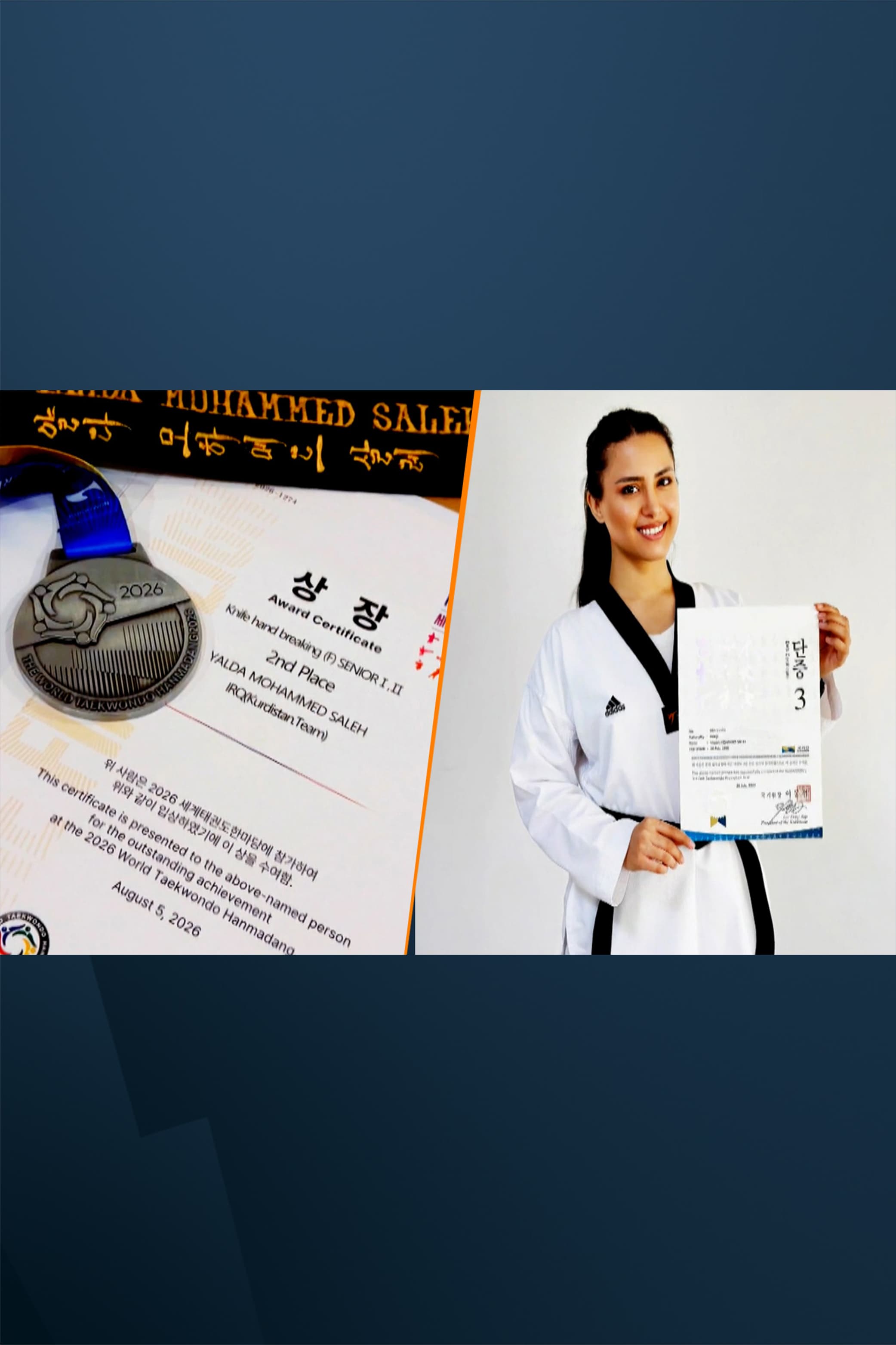 Kurdish athlete takes home silver in international Taekwondo competition