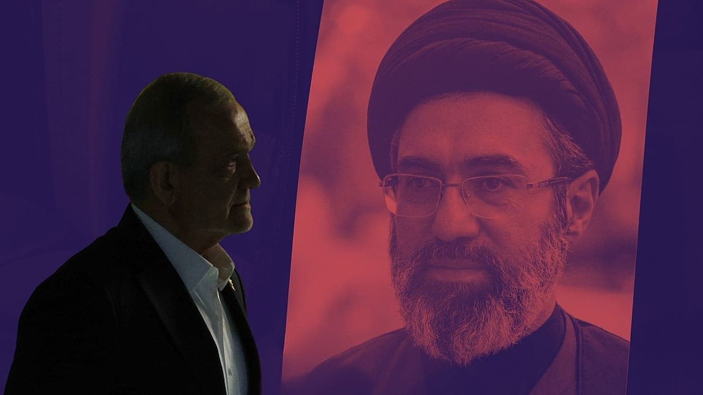 موجتەبا خامنەیی و مەسعود پزیشکیان.