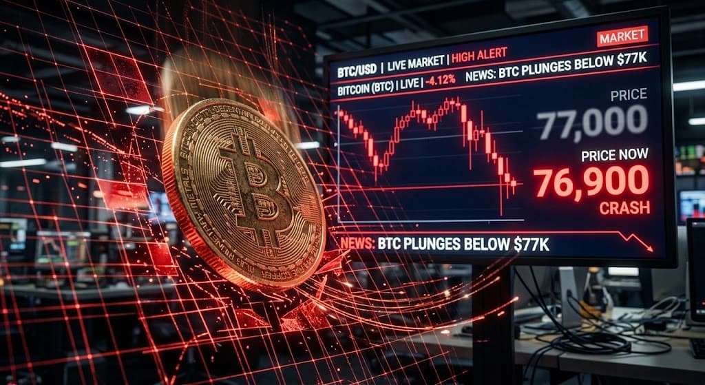 نرخی بیتکۆین دابەزی بۆ کەمتر لە 77 هەزار دۆلار