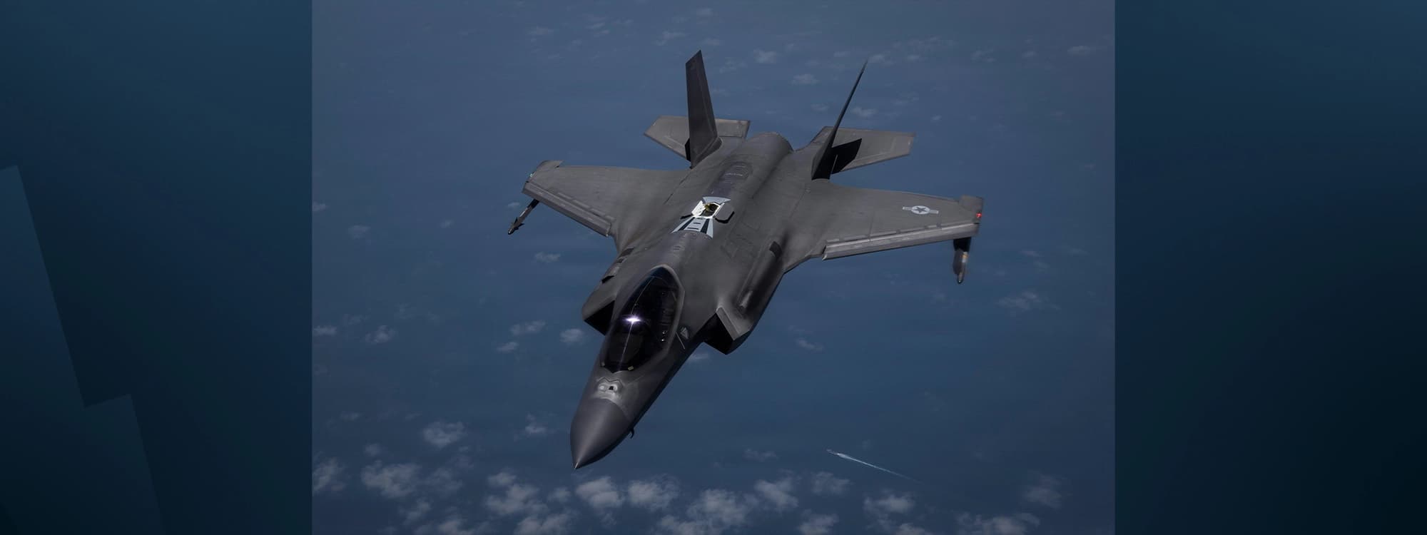 A US F-35 fighter jet flying over regional waters in the Middle East. Photo: CENTCOM