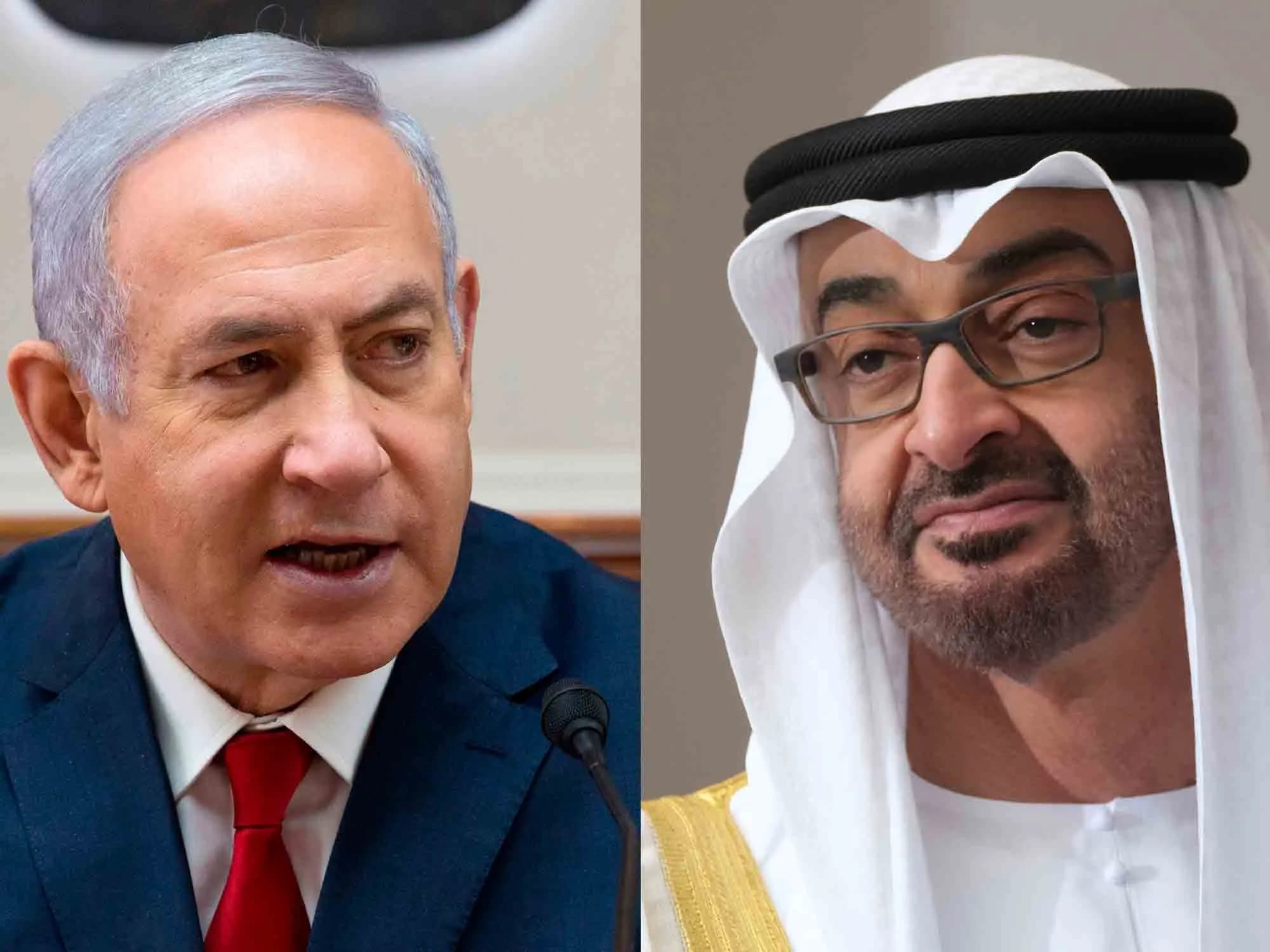 Netanyahu (solda) ve Bin Zeyed. / Arşiv