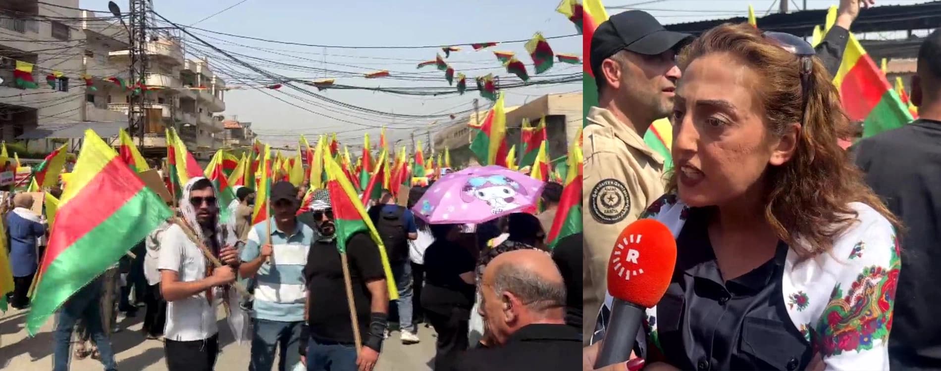 Rojava’da Kürtçenin okullarda eğitim dili olması için geniş kapsamlı protesto
