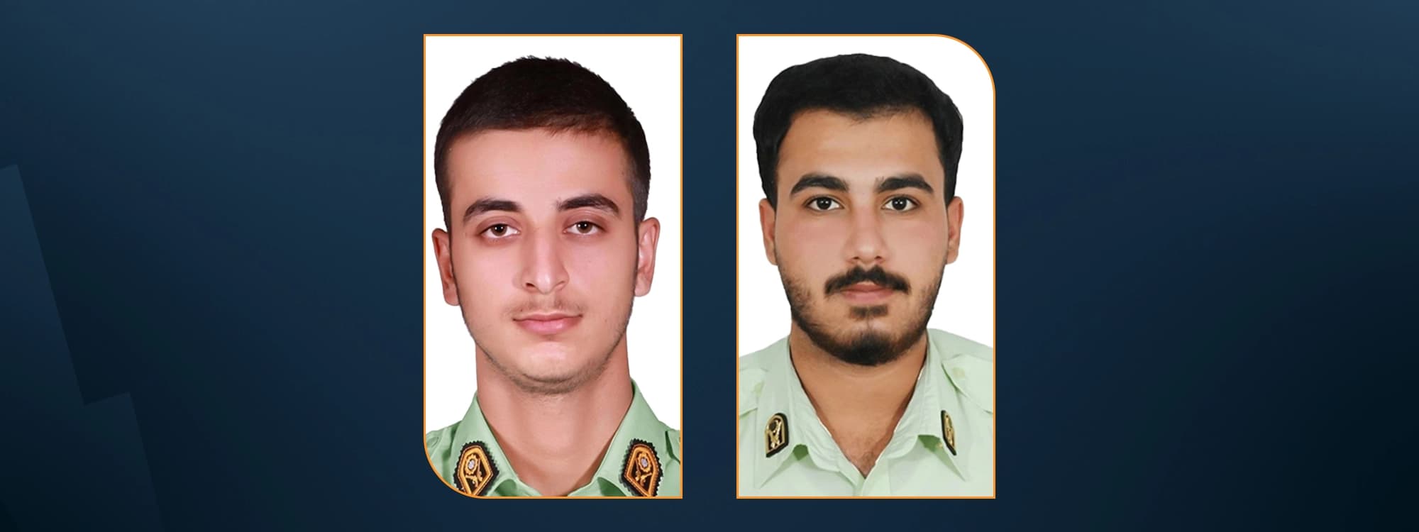 Officers Amirhossein Ghasemi and Nezam Dastgoshadeh. Photo: IRGC