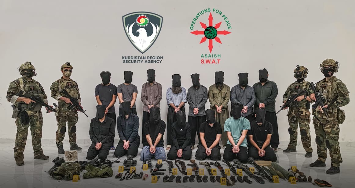 دەزگای ئاسایشی هەرێم (سلێمانی): گرووپێکی چەکداری داعشمان هەڵوەشاندەوە و 22 تۆمەتبارمان دەستگیرکرد