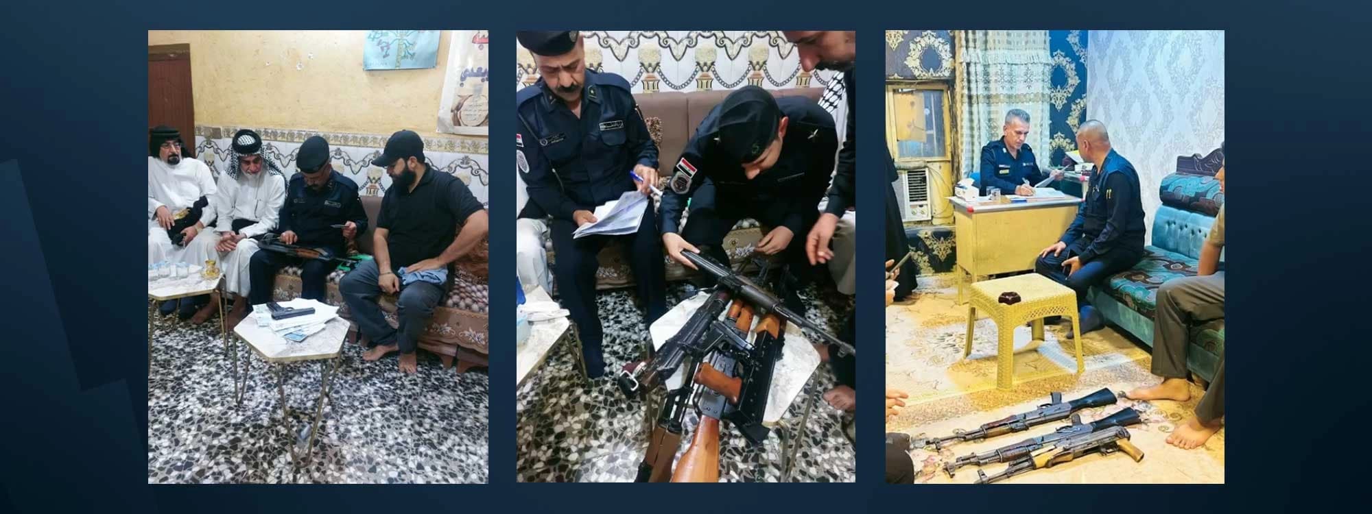 Iraqi security forces register citizens’ firearms as part of a government initiative to regulate weapon possession. Photo: Interior Ministry