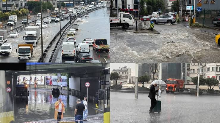 İstanbul'da hayat felç oldu: Birçok ilçede su baskınları yaşanıyor