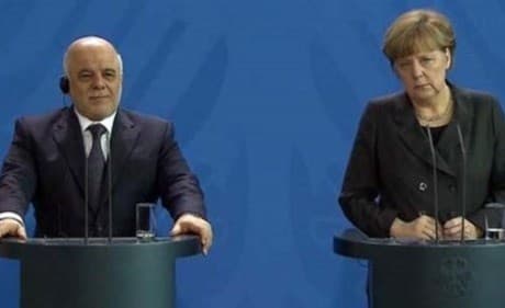 Angela Merkel and Haidar al-Abadi.
