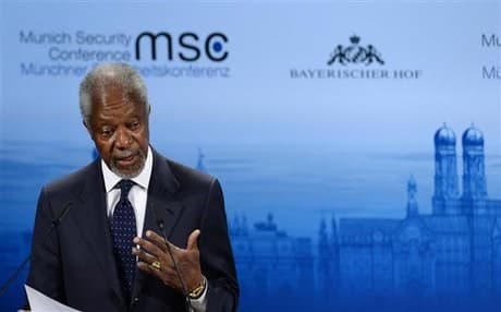 The former UN chief speaking at the Munich conference. AFP photo.