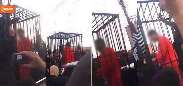 ISIS video of caged Peshmerga 