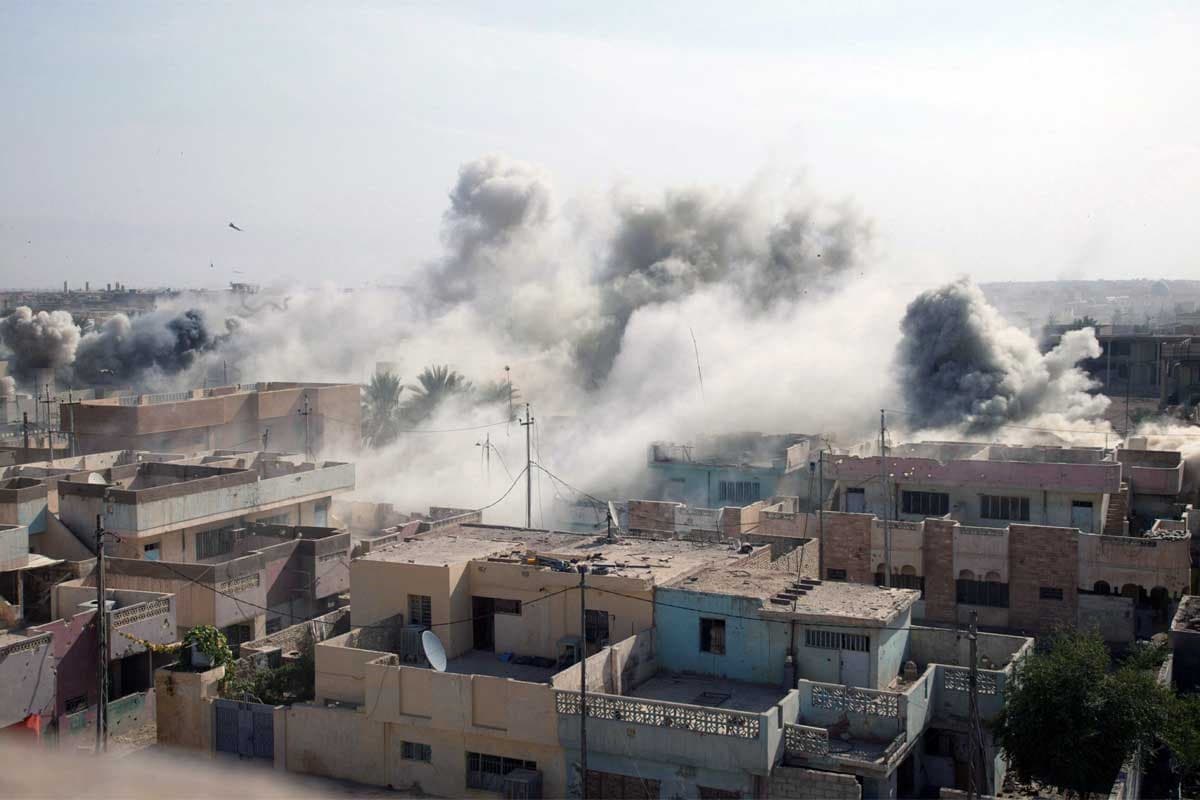 Earlier airstrikes on the town of Fallujah 
