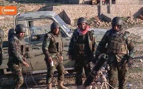 Peshmerga forces outside Shingal. 