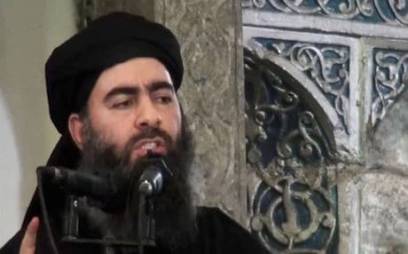 AP File Photo/Militant Video: Leader of ISIS Abu Bakr al-Baghdadi, delivering a sermon at a mosque in Iraq. 