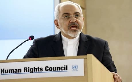 Iranian Foreign Minister Mohammad Javad Zarif delivers a speech in Geneva, March 2, 2015 — AP Photo.