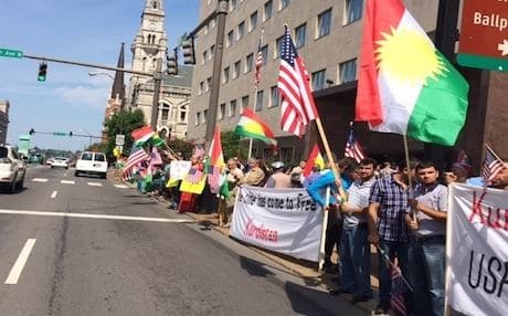 Kurds in Nashville, Tennessee rally for Kurdish independence, July 2014. Photo courtesy of Nawzad Hawrami