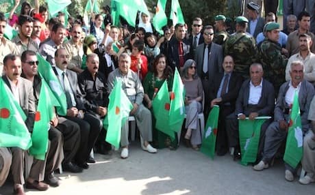 A group of senior PUK leaders celebrating the party's 37th anniversary in Piramagroon, June, 2012. Photo: Hakim Qadir/Facebook