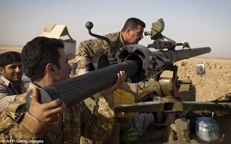 Peshmerga forces on the frontlines. AFP file photo.