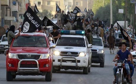 An ISIS parade  in Mosul. AP photo file. 