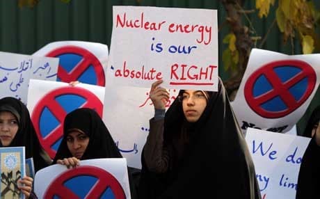 Students gather in Tehran to protest nuclear talks. AFP file Photo. 