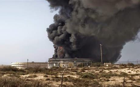 oil storage tanks burnt in Baiji. 