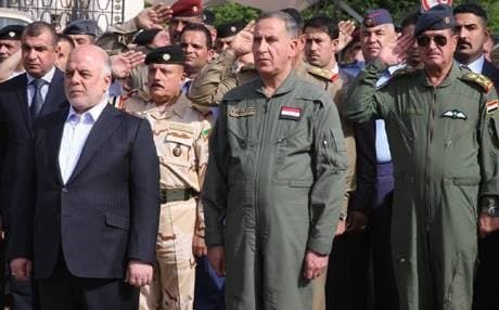 Iraq's prime minister Haider al-Abadi, Iraq's defense minister Khalid Al-Obeidi. Rudaw photo. 