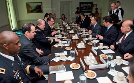 President Barzani leads his delegation in talks with Carter and his team. Photo: KRP.