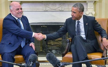 Iraqi Prime Minister Haidar Al-Abadi and U.S. President Barack Obama.AFP file photo. 