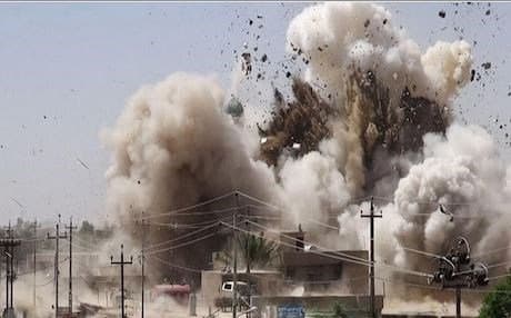 A file photo of ISIS demolishing religious sites in Mosul. Photo: Released by ISIS media