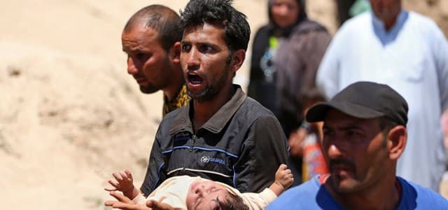 Displaced Iraqis from Ramadi. AP file photo