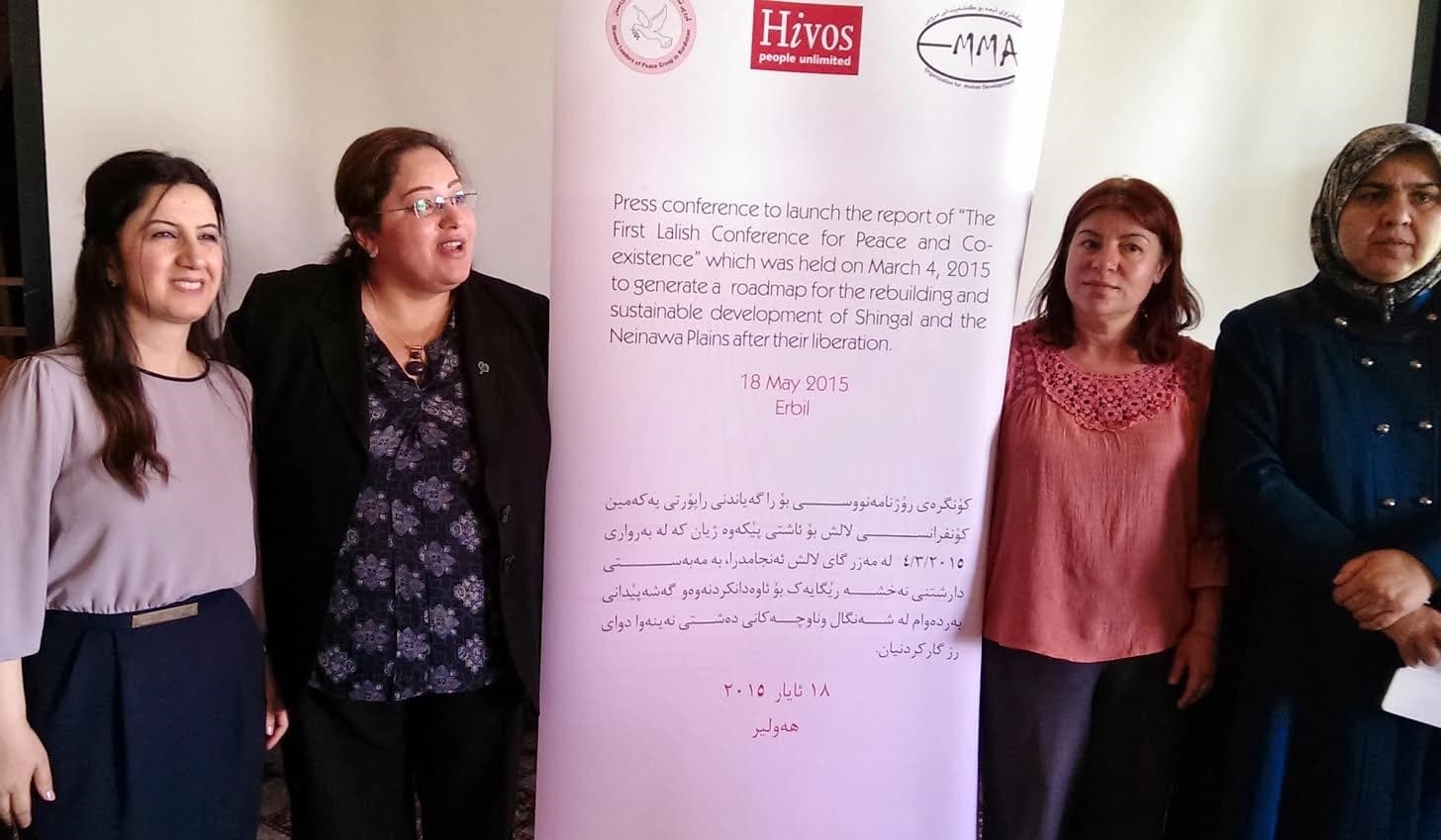 Scene from the press conference for a report by the Lalish Conference for Peace and Co-existence