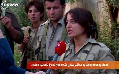 A KDPI Peshmerga speaks to Rudaw following clash. 